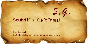 Stuhán Györgyi névjegykártya